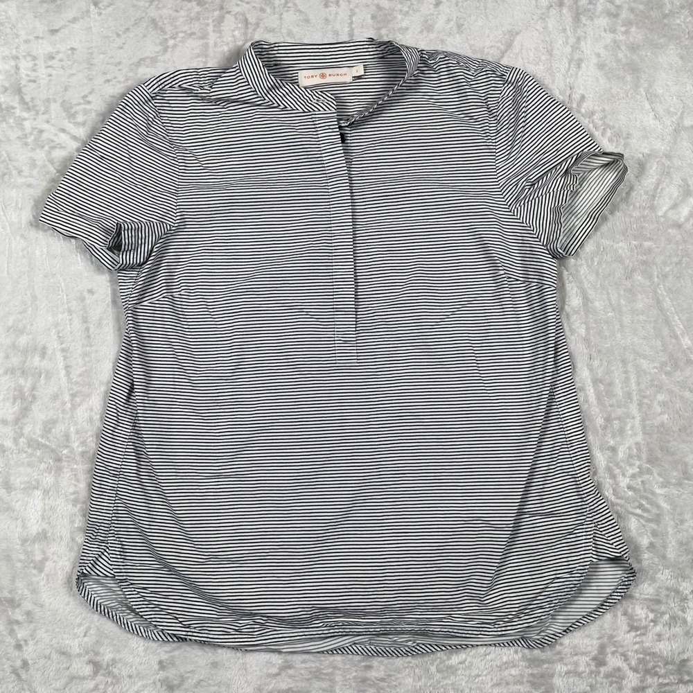 Tory Burch Striped Tunic Top Short Sleeve Size 2
